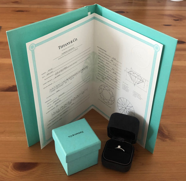 Tiffany & Co. 0.26ct F/VS1 Diamond Solitaire Engagement Ring Cert/Val/Rcpt/Boxes