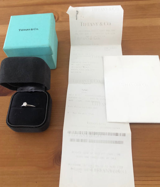 Tiffany & Co. 0.26ct F/VS1 Diamond Solitaire Engagement Ring Cert/Val/Rcpt/Boxes