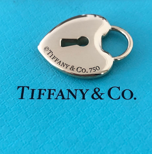 Tiffany & Co. Vintage 18ct Yellow Gold Large Heart Lock Pendant 24mm x 18mm