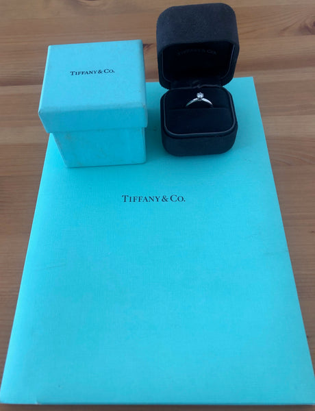 Tiffany & Co. 0.26ct F/VS1 Diamond Solitaire Engagement Ring Cert/Val/Rcpt/Boxes