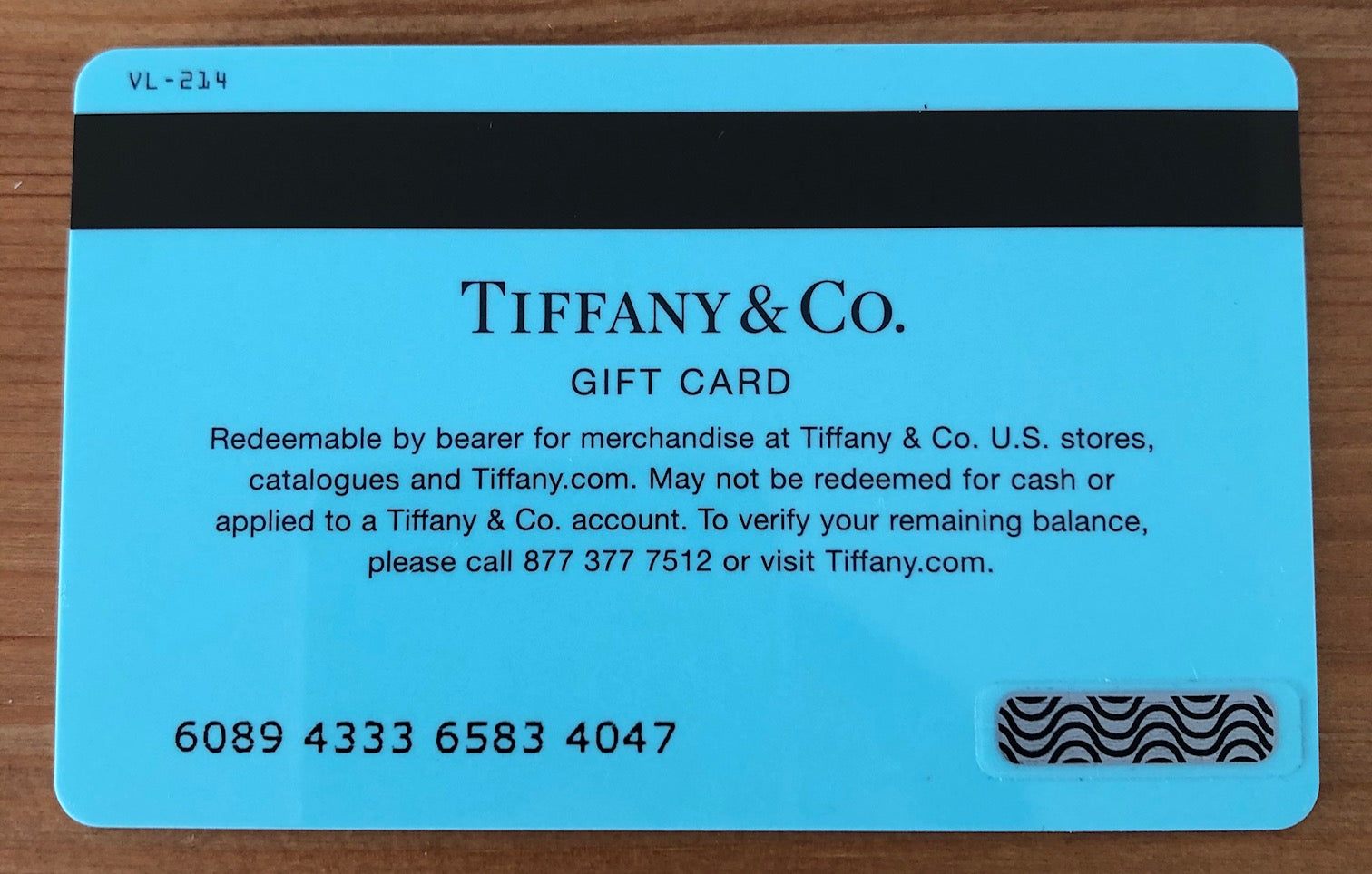 tiffany and co credit card customer service