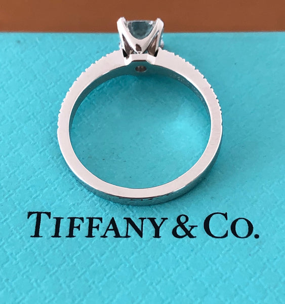 Tiffany & Co. 0.93tcw G/VVS1 Diamond Novo Engagement Ring Platinum Cert/Val/Box