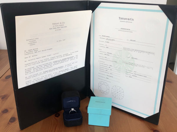 Tiffany & Co. 0.93tcw G/VVS1 Diamond Novo Engagement Ring Platinum Cert/Val/Box