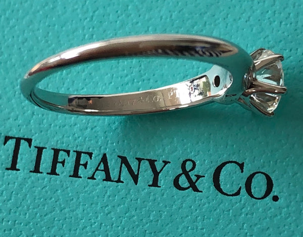 Tiffany & Co. 0.74ct I/VS2 Diamond Solitaire Engagement Ring PT950 Cert/Val/Rcpt