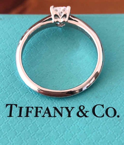 Tiffany & Co. 0.40ct E/VS2 Heart Diamond Platinum Engagement Ring Cert/Val/Boxes