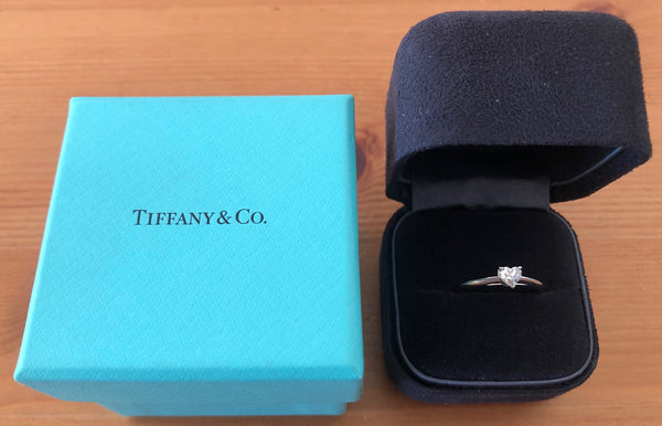 Tiffany & Co. 0.40ct E/VS2 Heart Diamond Platinum Engagement Ring Cert/Val/Boxes