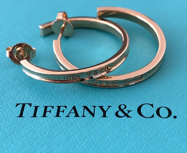Tiffany & Co. Solid 18ct Yellow Gold 1837 Large Hoop Earrings 2.75cm in Diameter