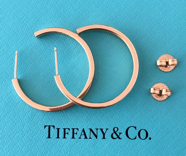 Tiffany & Co. Solid 18ct Yellow Gold 1837 Large Hoop Earrings 2.75cm in Diameter