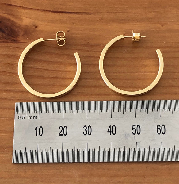 Tiffany & Co. Solid 18ct Yellow Gold 1837 Large Hoop Earrings 2.75cm in Diameter