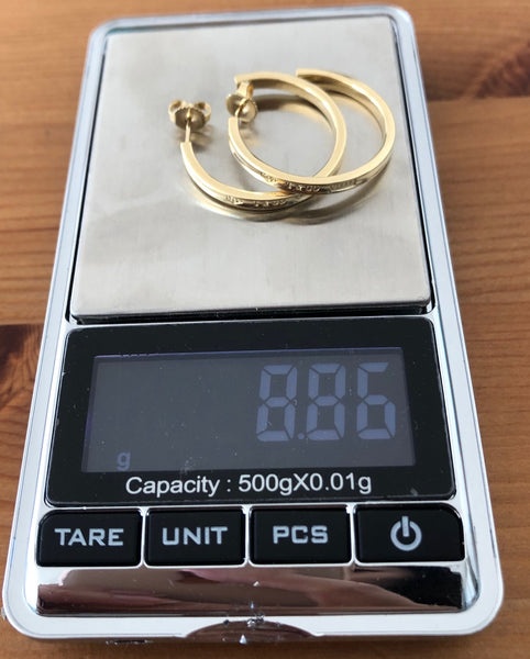 Tiffany & Co. Solid 18ct Yellow Gold 1837 Large Hoop Earrings 2.75cm in Diameter