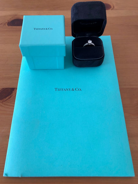 Tiffany & Co. 1.04tcw G/VS1 Diamond 6 Prong Ring w/ Accent Diamonds Cert/Val/Box
