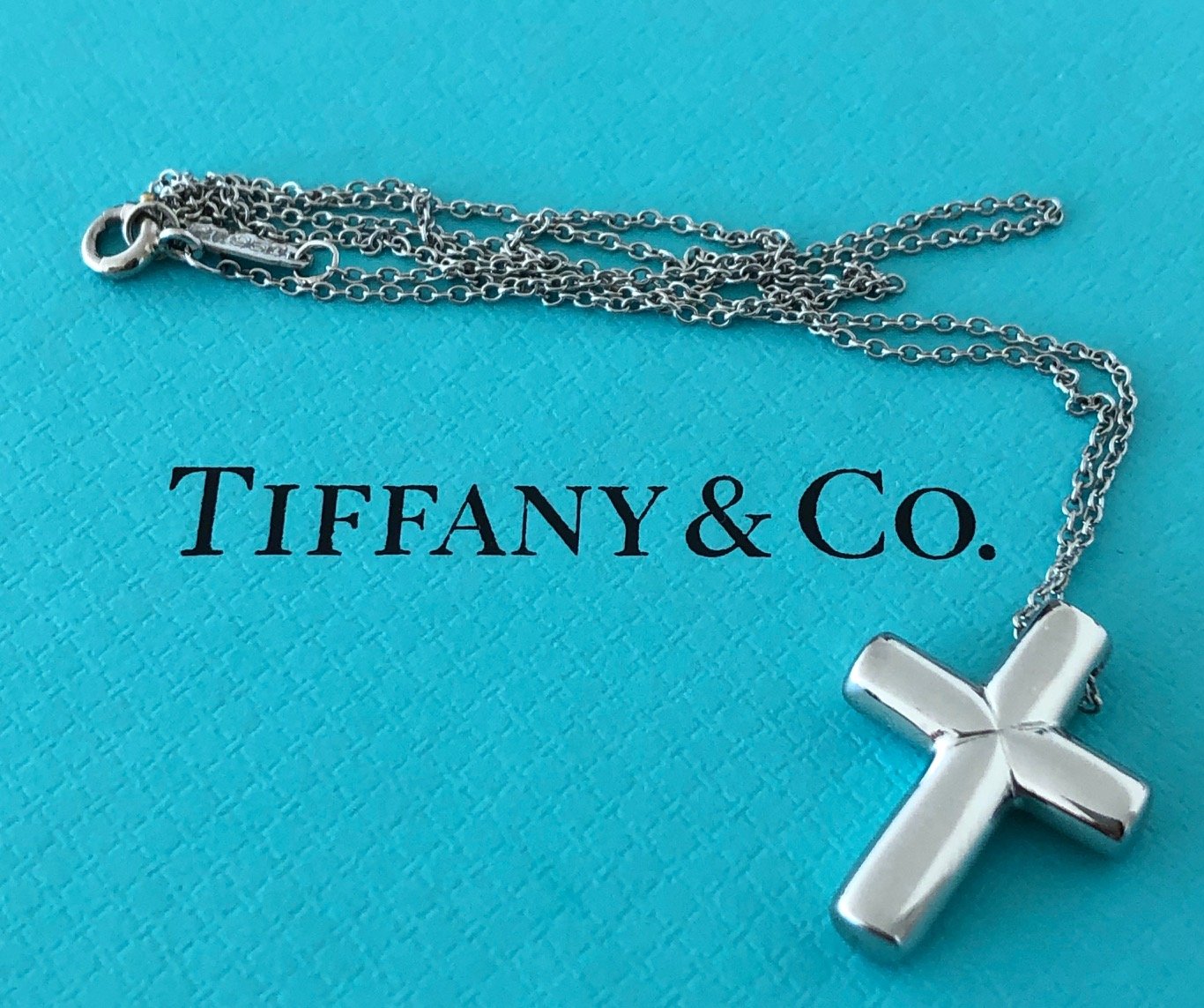 Vintage Tiffany & Co. Solid Platinum and Diamond Etoile Cross 