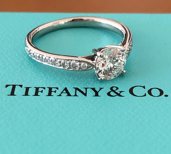Tiffany & Co. 0.88tcw G/VS1 Diamond Harmony Ring w/ Accent Diamonds Val/Cert/Box