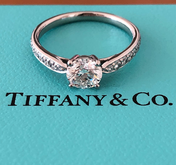 Tiffany & Co. 0.88tcw G/VS1 Diamond Harmony Ring w/ Accent Diamonds Val/Cert/Box