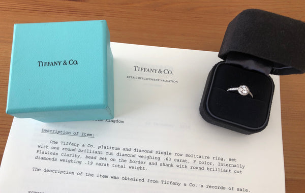 Tiffany & Co. 0.81tcw F/IF Diamond Embrace Round Halo Engagement Ring Cert/Val/Receipt/Boxes