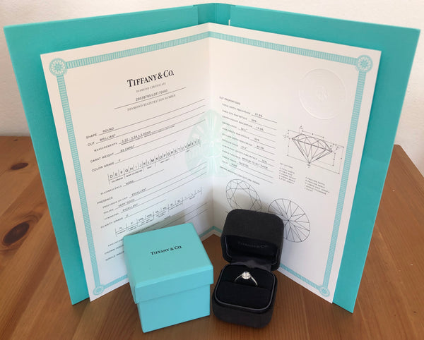Tiffany & Co. 0.81tcw F/IF Diamond Embrace Round Halo Engagement Ring Cert/Val/Receipt/Boxes
