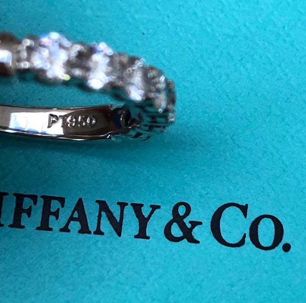 Tiffany & Co. 0.57tcw Diamond Embrace 3mm Half Eternity Band PT950 $8900 Val/Rcpt/Box