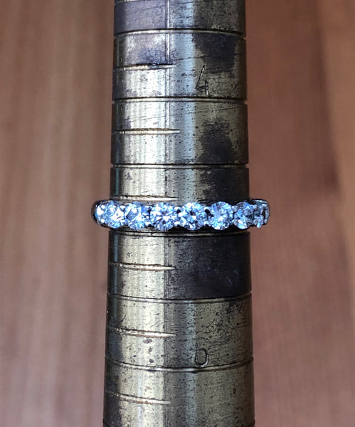 Tiffany & Co. 0.57tcw Diamond Embrace 3mm Half Eternity Band PT950 $8900 Val/Rcpt/Box