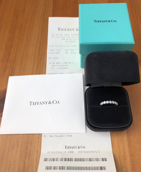 Tiffany & Co. 0.57tcw Diamond Embrace 3mm Half Eternity Band PT950 RRP $8900