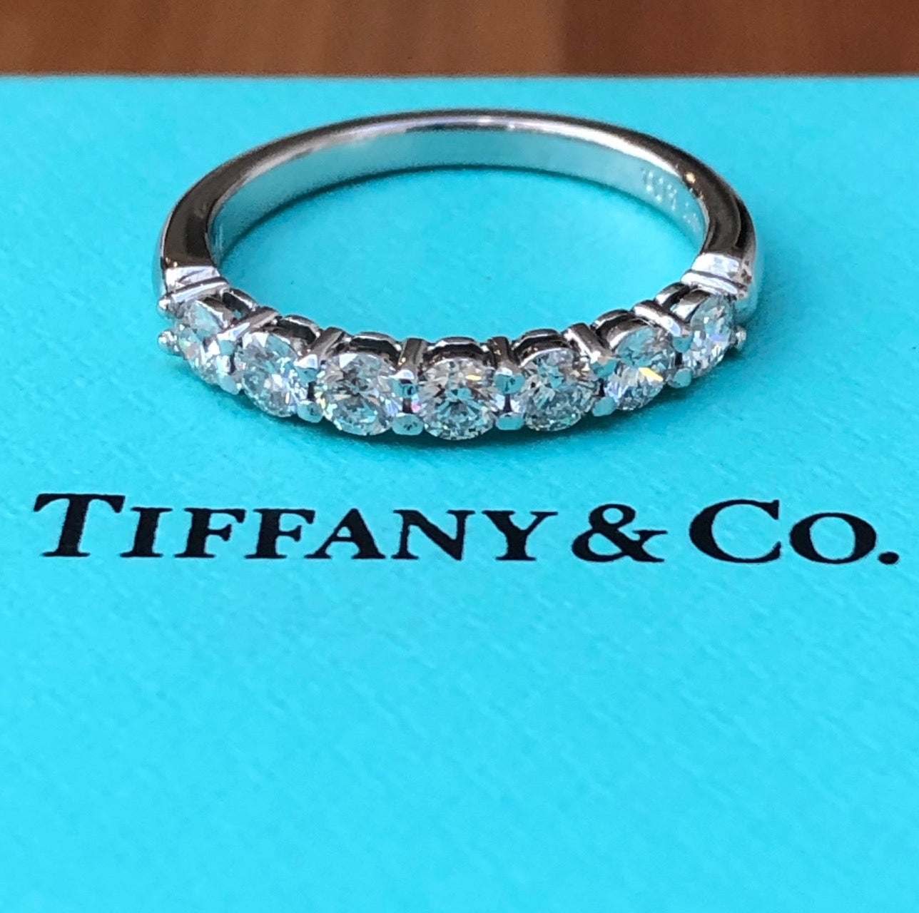 Tiffany & Co. 0.57tcw Diamond Embrace 3mm Half Eternity Band PT950 RRP $8900