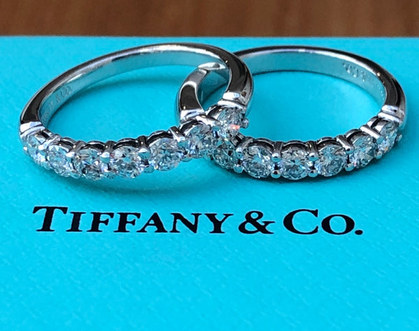 Tiffany & Co. 0.57tcw Diamond Embrace 3mm Half Eternity Band PT950 RRP $8900