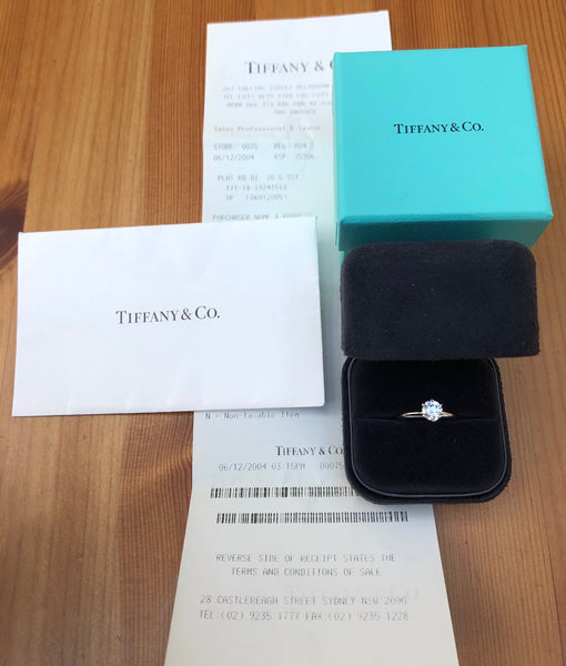 Tiffany & Co. 0.70ct G/VS1 Diamond Solitaire Engagement Ring PT950 Cert/Val/Rcpt/Boxes