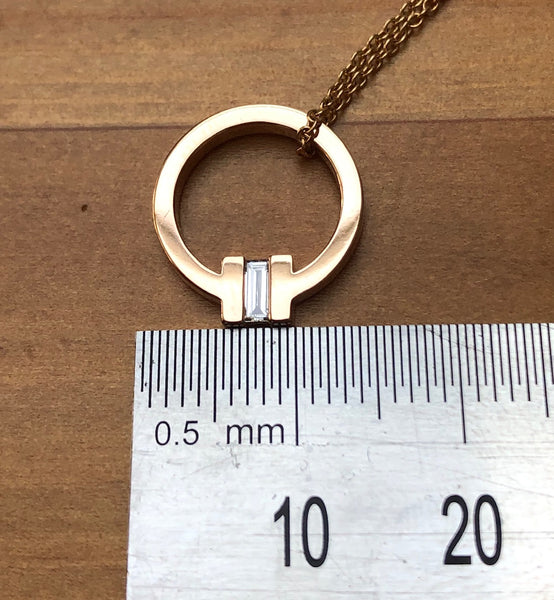 Tiffany & Co. Tiffany T 18ct Rose Gold and 0.06ct Baguette Diamond Pendant Boxes