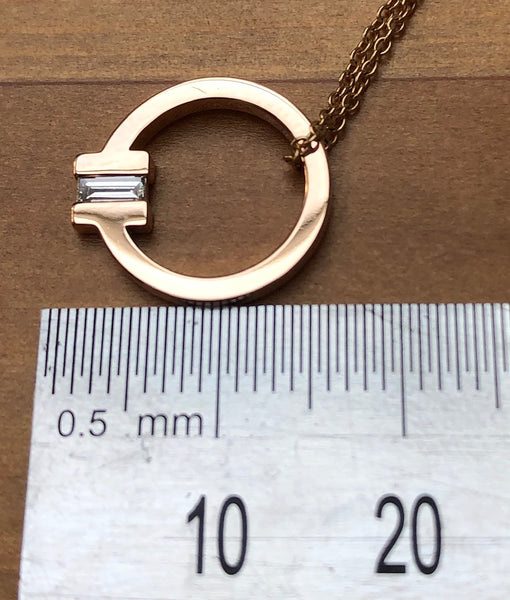Tiffany & Co. Tiffany T 18ct Rose Gold and 0.06ct Baguette Diamond Pendant Boxes