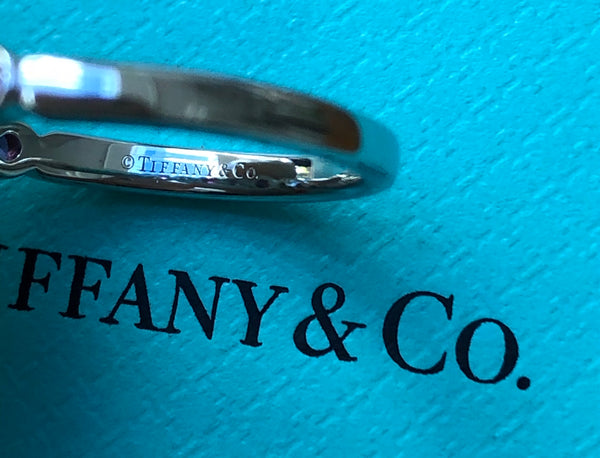Tiffany & Co. Vintage 0.58tcw Pink Sapphire & Diamond Graduated Bezel Set Jazz Band Ring PT950 w/ Receipt