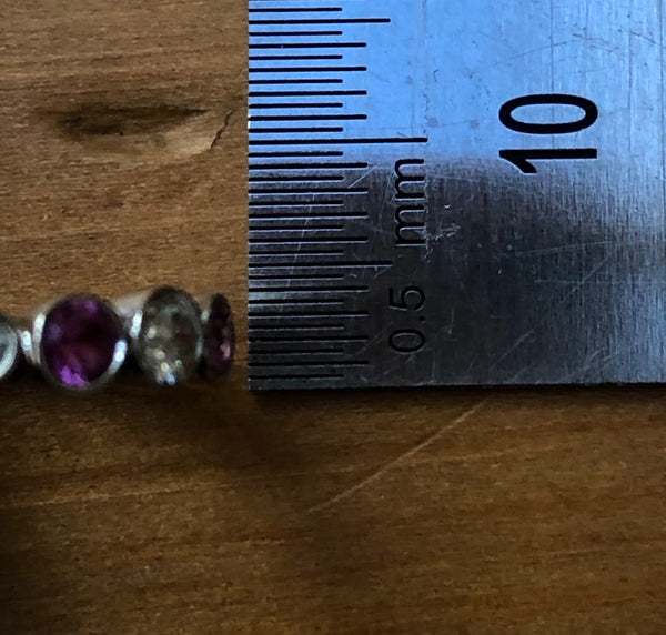 Tiffany & Co. Vintage 0.58tcw Pink Sapphire & Diamond Graduated Bezel Set Jazz Band Ring PT950 w/ Receipt