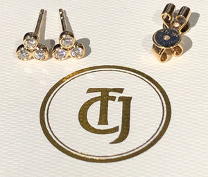 0.18tcw G/SI1 Genuine Diamond Stud 'Cherry Bud' Earrings 18k 18ct Solid Yellow Gold
