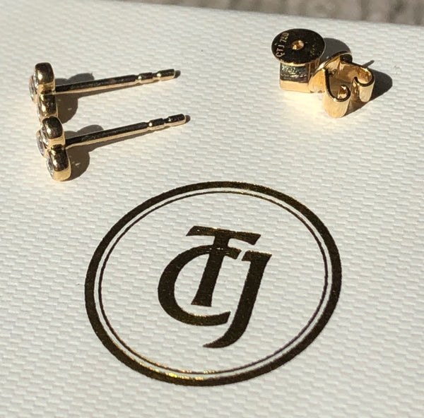 0.18tcw G/SI1 Genuine Diamond Stud 'Cherry Bud' Earrings 18k 18ct Solid Yellow Gold