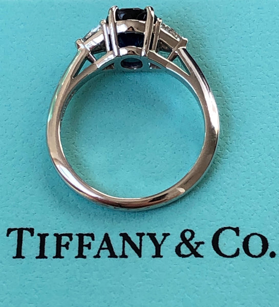 Tiffany & Co. 2.09ct Oval Sapphire & 0.33tcw Diamond Engagement Anniversary Ring