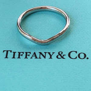 Tiffany & Co. Elsa Peretti Curved 2mm Platinum PT950 Wedding Dress Band $2100