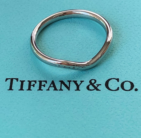 Tiffany & Co. Elsa Peretti Curved 2mm Platinum PT950 Wedding Dress Band $2100