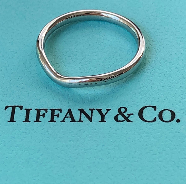 Tiffany & Co. Elsa Peretti Curved 2mm Platinum PT950 Wedding Dress Band $2100