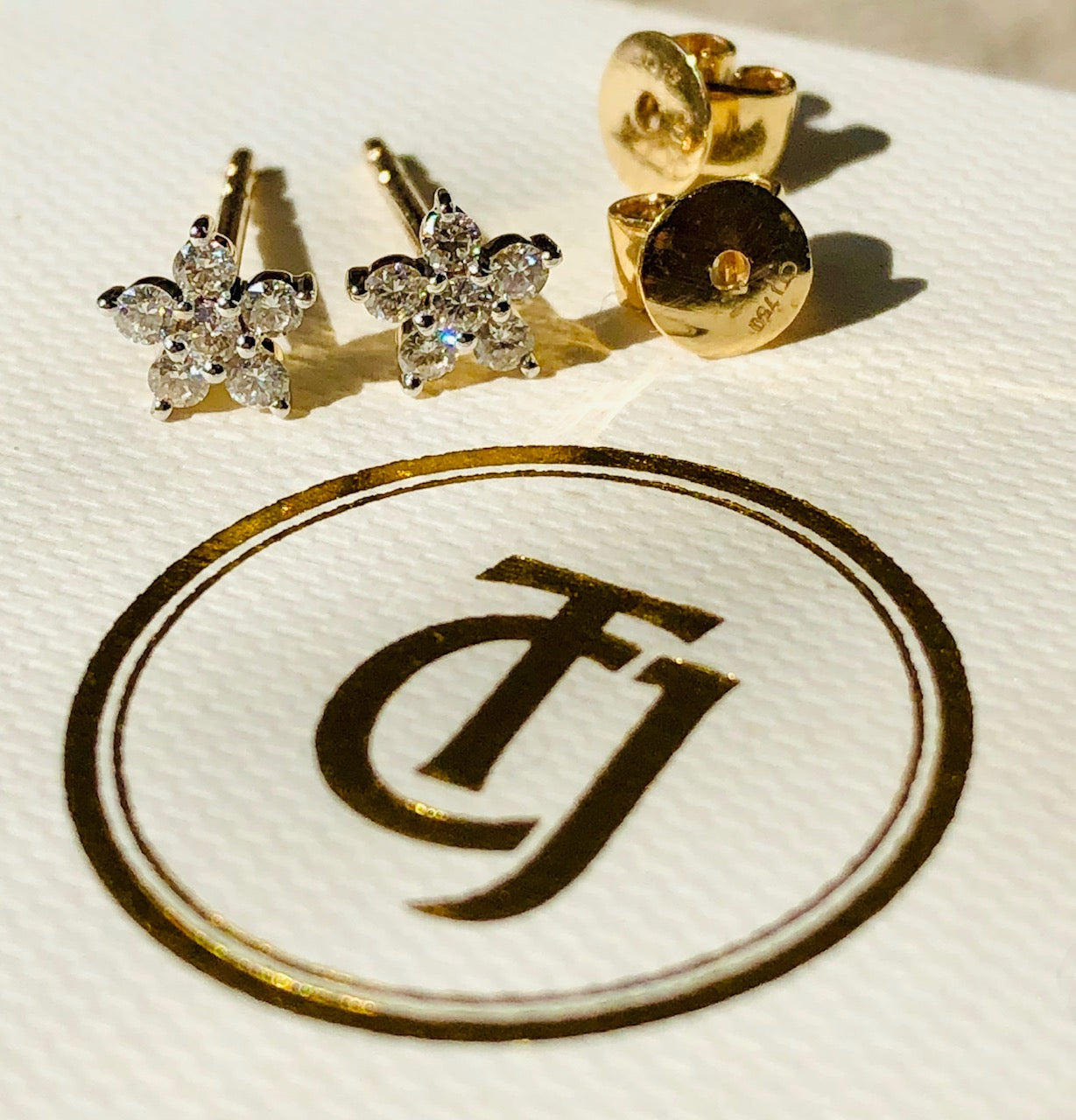 0.28tcw G/SI1 Genuine Diamond 'Star Bright' Earrings 18ct 18k Solid Yellow Gold