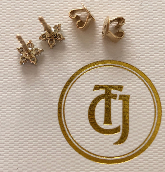0.28tcw G/SI1 Genuine Diamond 'Star Bright' Earrings 18ct 18k Solid Yellow Gold