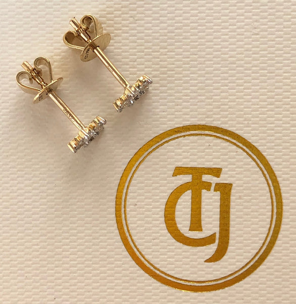0.28tcw G/SI1 Genuine Diamond 'Star Bright' Earrings 18ct 18k Solid Yellow Gold