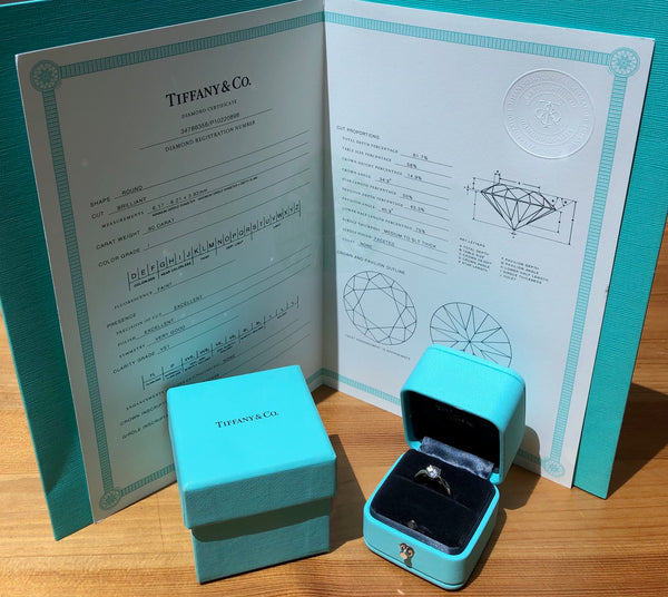 Tiffany & Co. 0.90ct I/VS1 Harmony Diamond Solitaire Engagement Ring Cert/Val