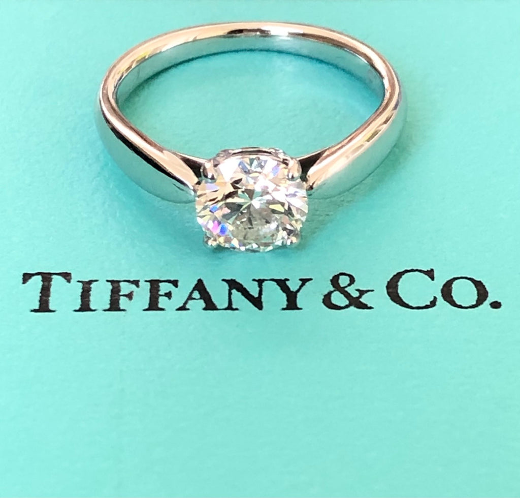 Tiffany & Co Platinum Harmony Solitaire Diamond Ring .23 Certificate  Receipt Box