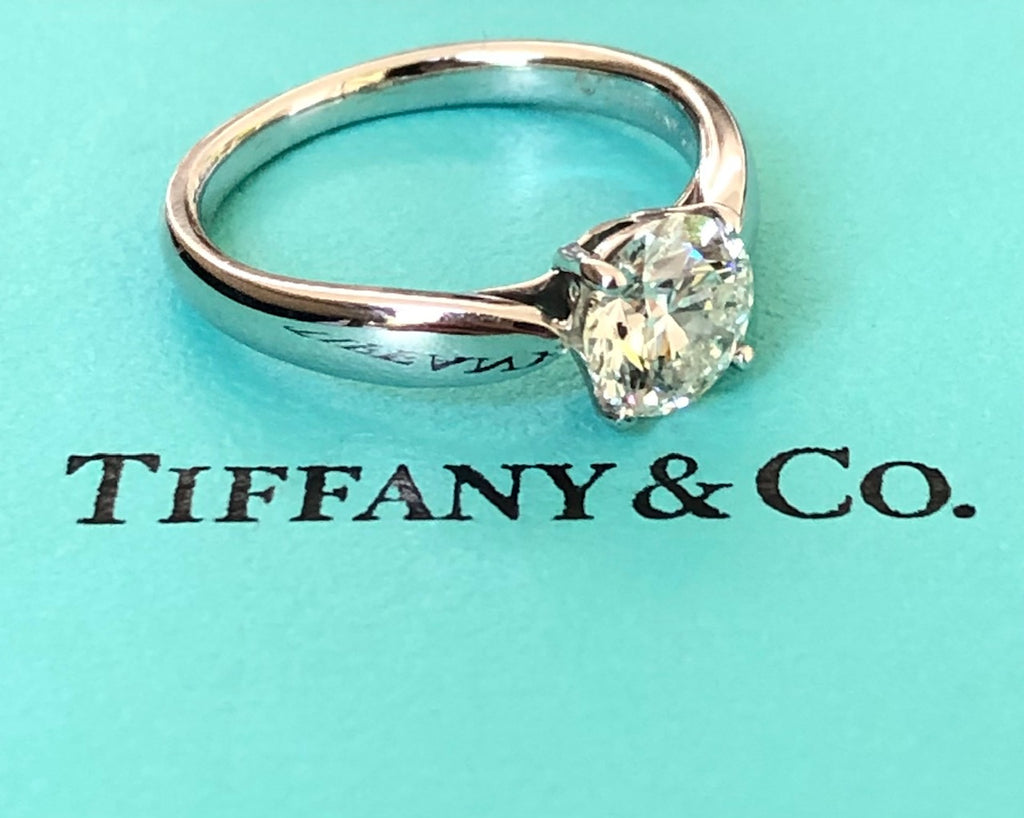Tiffany & Co Platinum Harmony Solitaire Diamond Ring .23 Certificate  Receipt Box