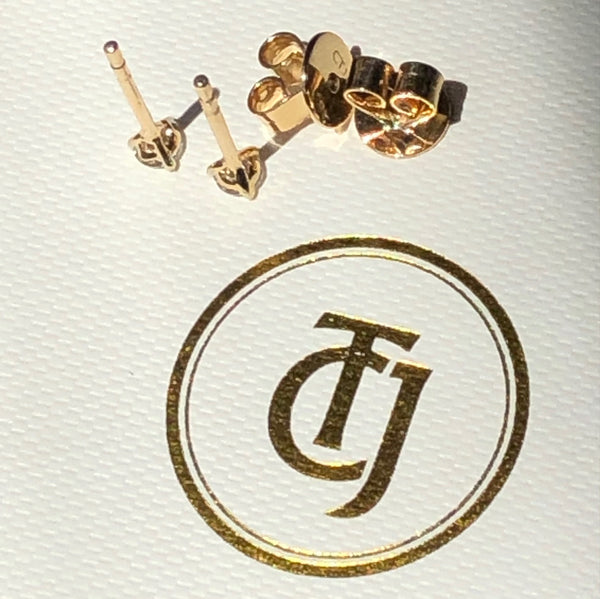 0.20tcw G/SI1 Genuine Diamond Martini Set Mini Earrings 18ct 18k Solid Yellow Gold