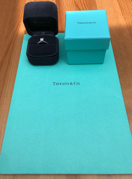 Tiffany & Co. 0.55ct E/VS1 Diamond Princess Cut Solitaire Engagement Ring PT950