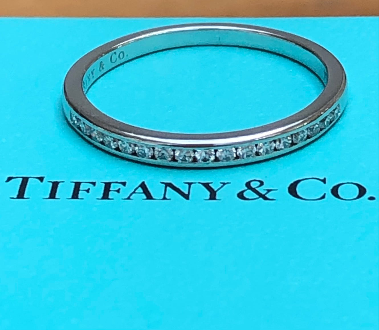 Tiffany & Co. 2mm 0.17tcw Diamond Platinum Band RRP $4350