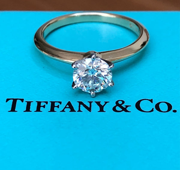 Tiffany & Co. 0.84ct H/VVS2 Diamond Round Solitaire Engagement Ring Cert/Val/Box