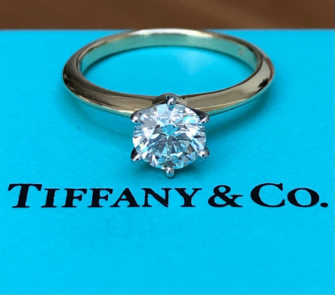 Tiffany & Co. 0.84ct H/VVS2 Diamond Round Solitaire Engagement Ring Cert/Val/Box