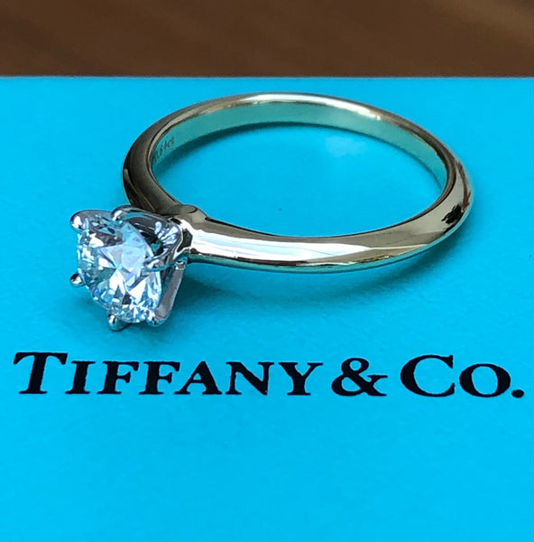 Tiffany & Co. 0.84ct H/VVS2 Diamond Round Solitaire Engagement Ring Cert/Val/Box
