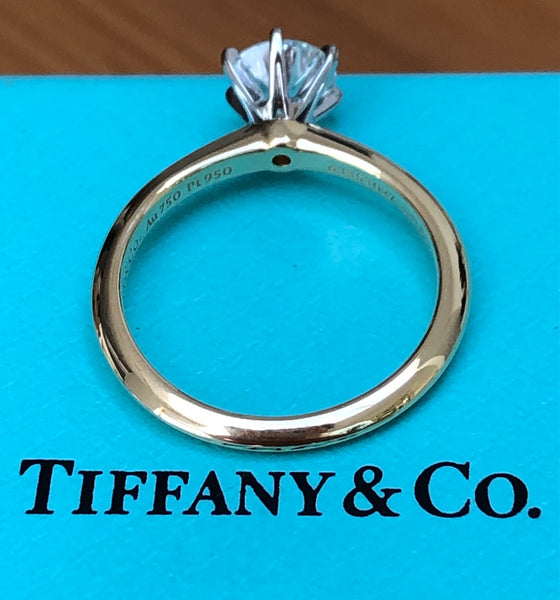 Tiffany & Co. 0.84ct H/VVS2 Diamond Round Solitaire Engagement Ring Cert/Val/Box