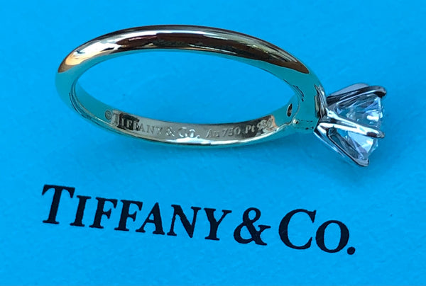 Tiffany & Co. 0.84ct H/VVS2 Diamond Round Solitaire Engagement Ring Cert/Val/Box